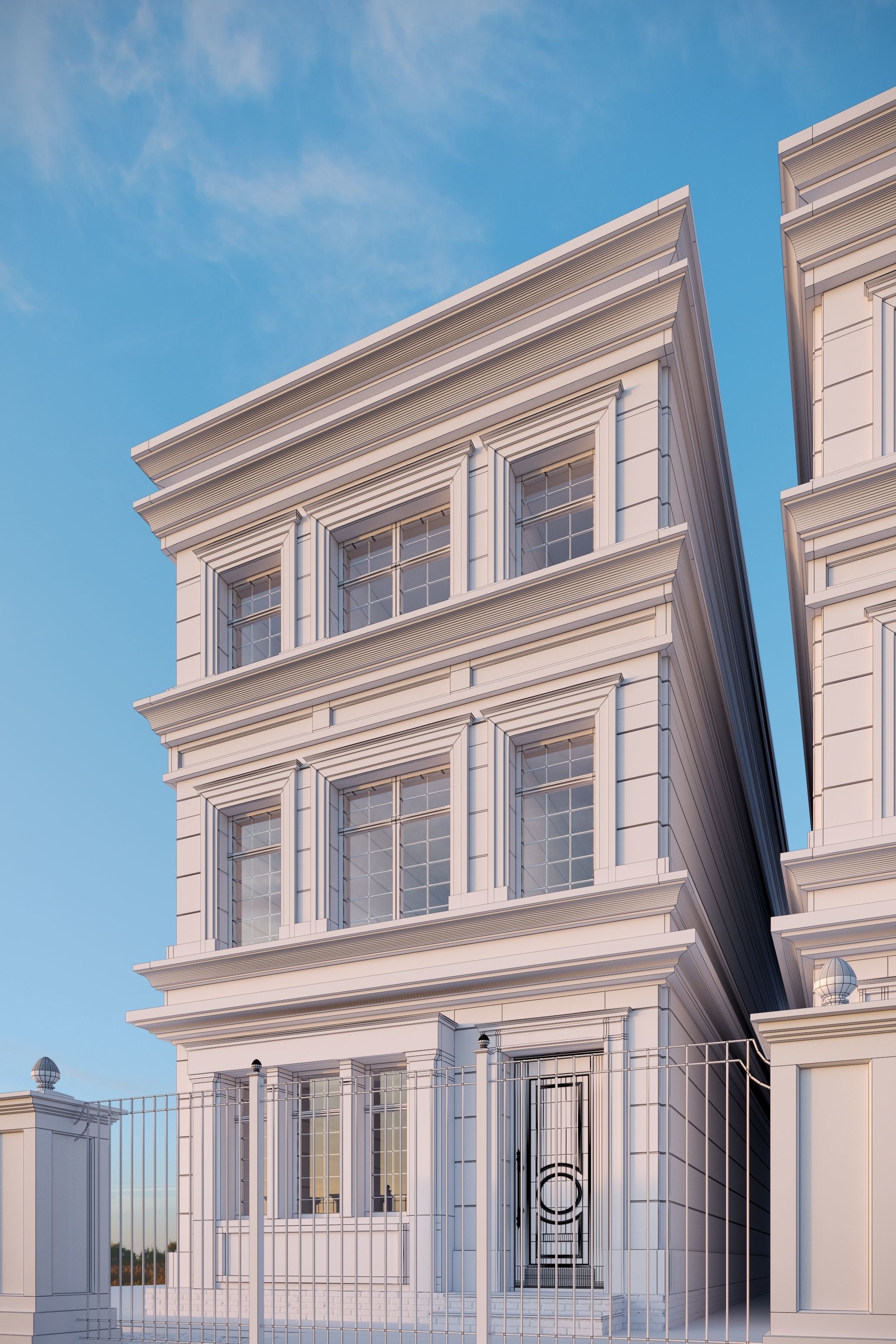 Classical architectural facade 3D model_1
