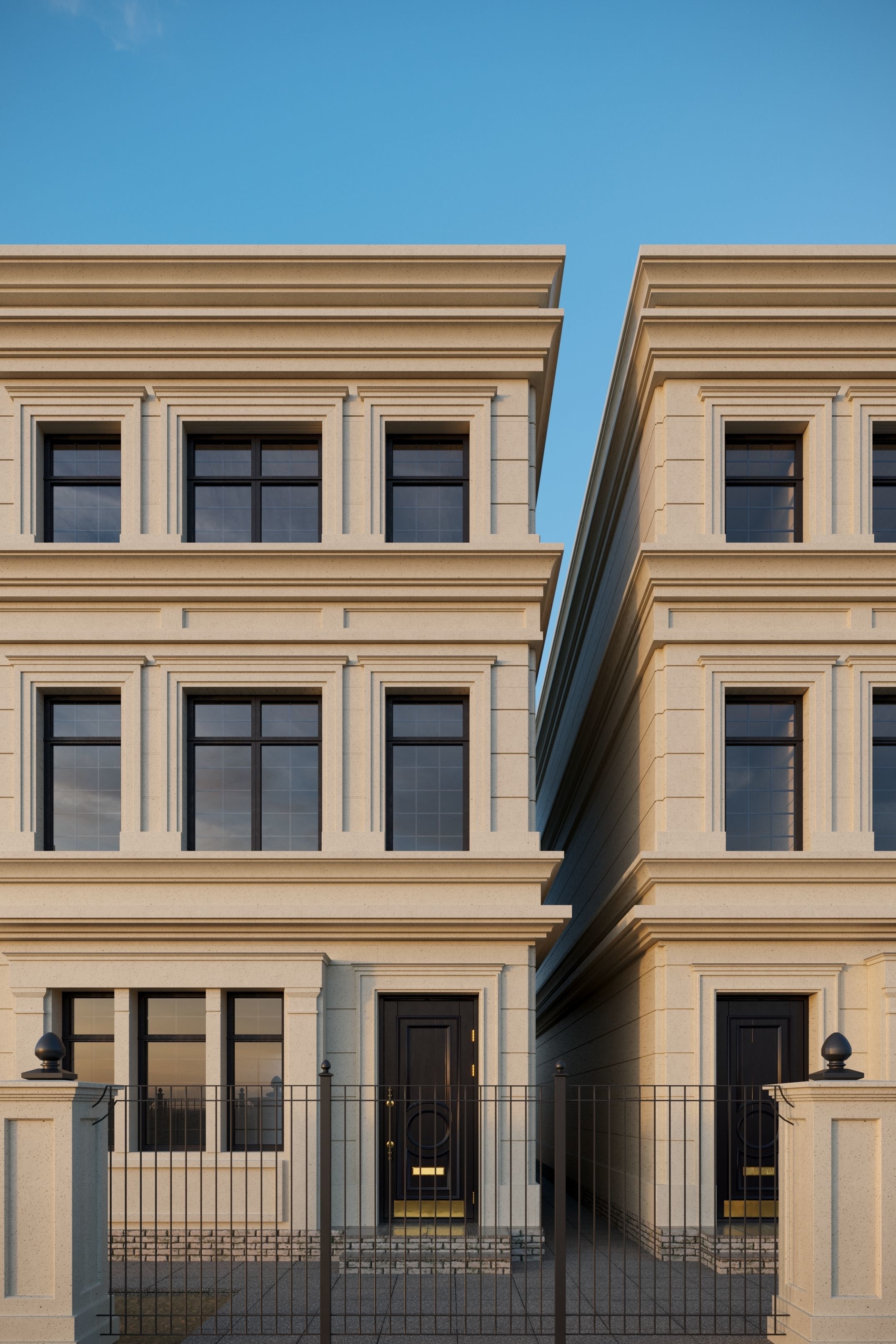 Classical architectural facade 3D model_2
