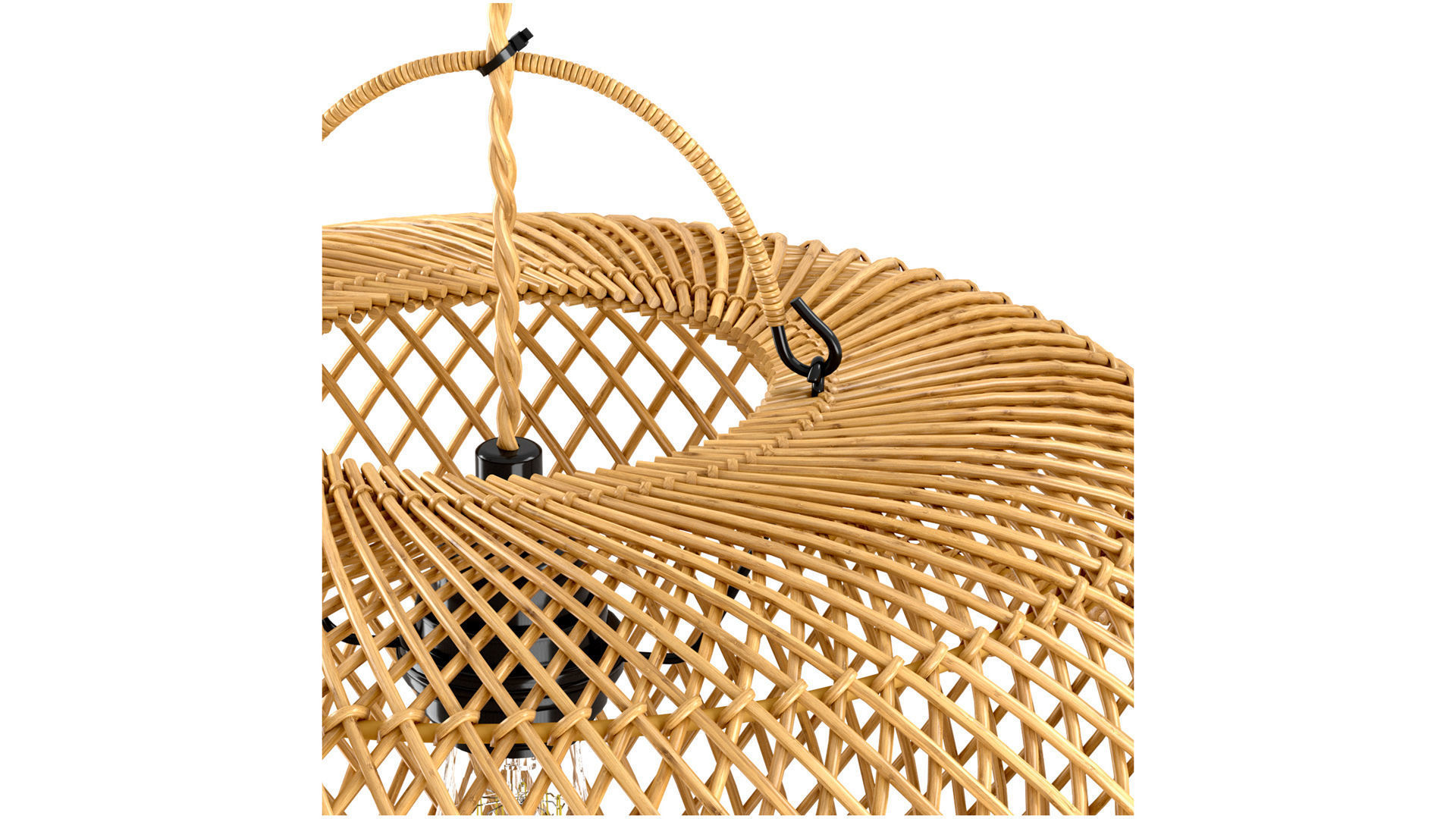 Wholly Pendant Ceiling bamboo lamp Natural 3D model_7