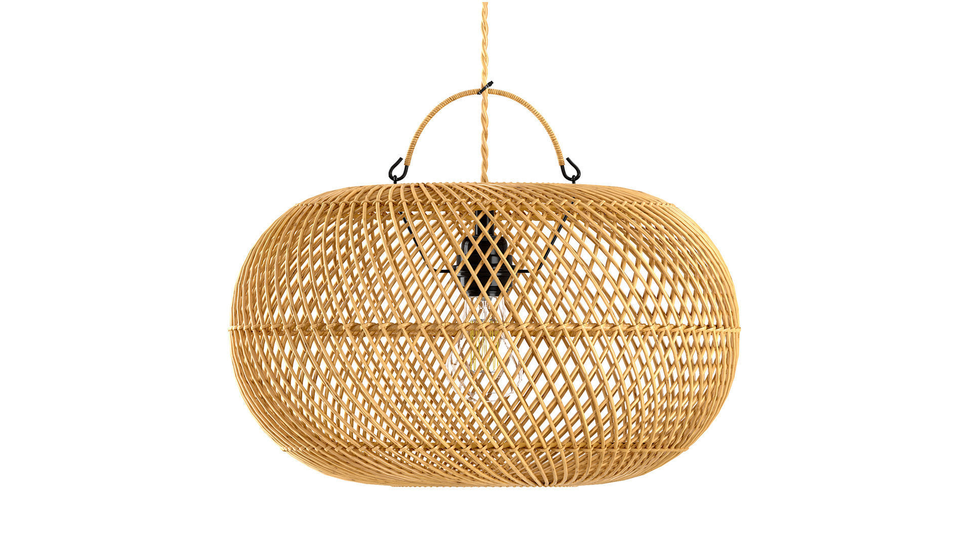 Wholly Pendant Ceiling bamboo lamp Natural 3D model_8