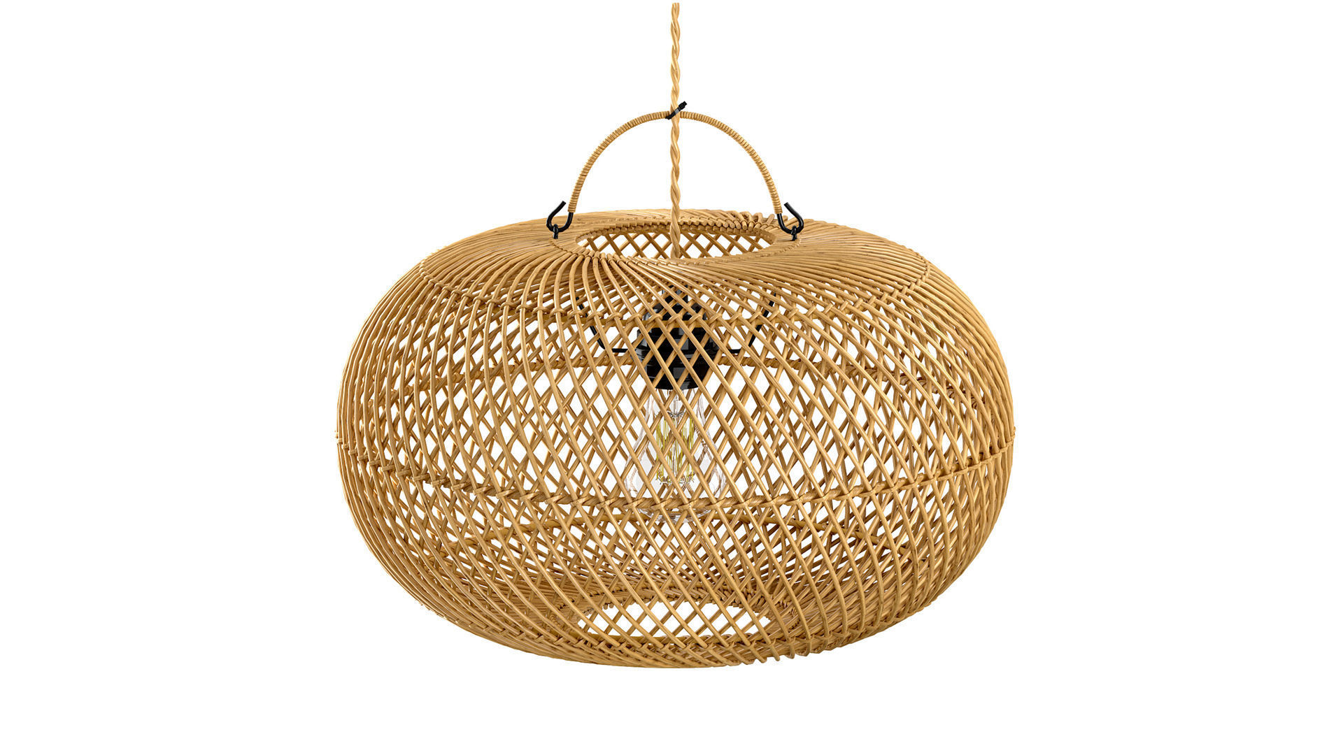 Wholly Pendant Ceiling bamboo lamp Natural 3D model_1