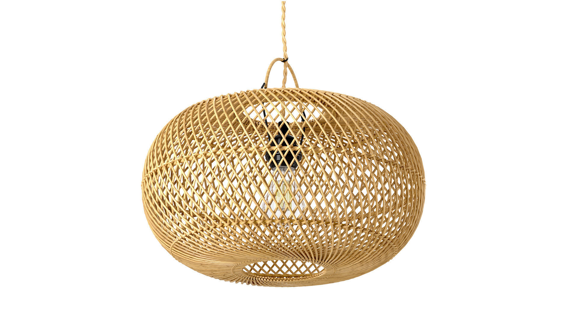 Wholly Pendant Ceiling bamboo lamp Natural 3D model_2