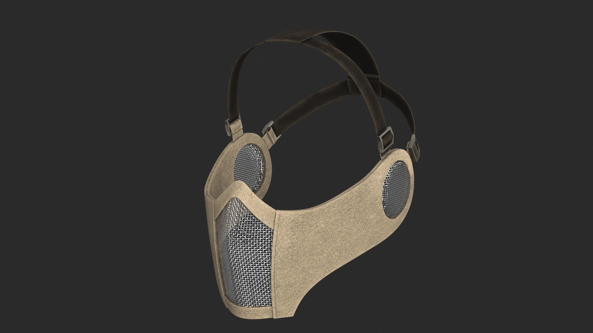 Tactical Mask Face And Ear Protection with Baseball Cap 3D Model Collection_21