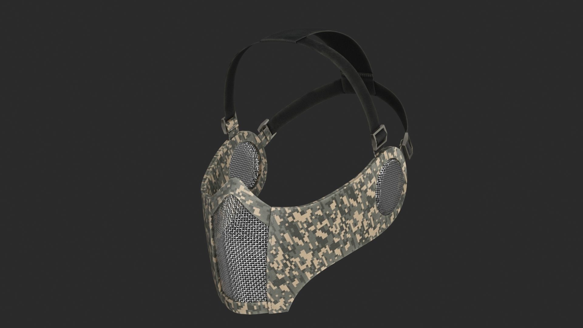 Tactical Mask Face And Ear Protection with Baseball Cap 3D Model Collection_27