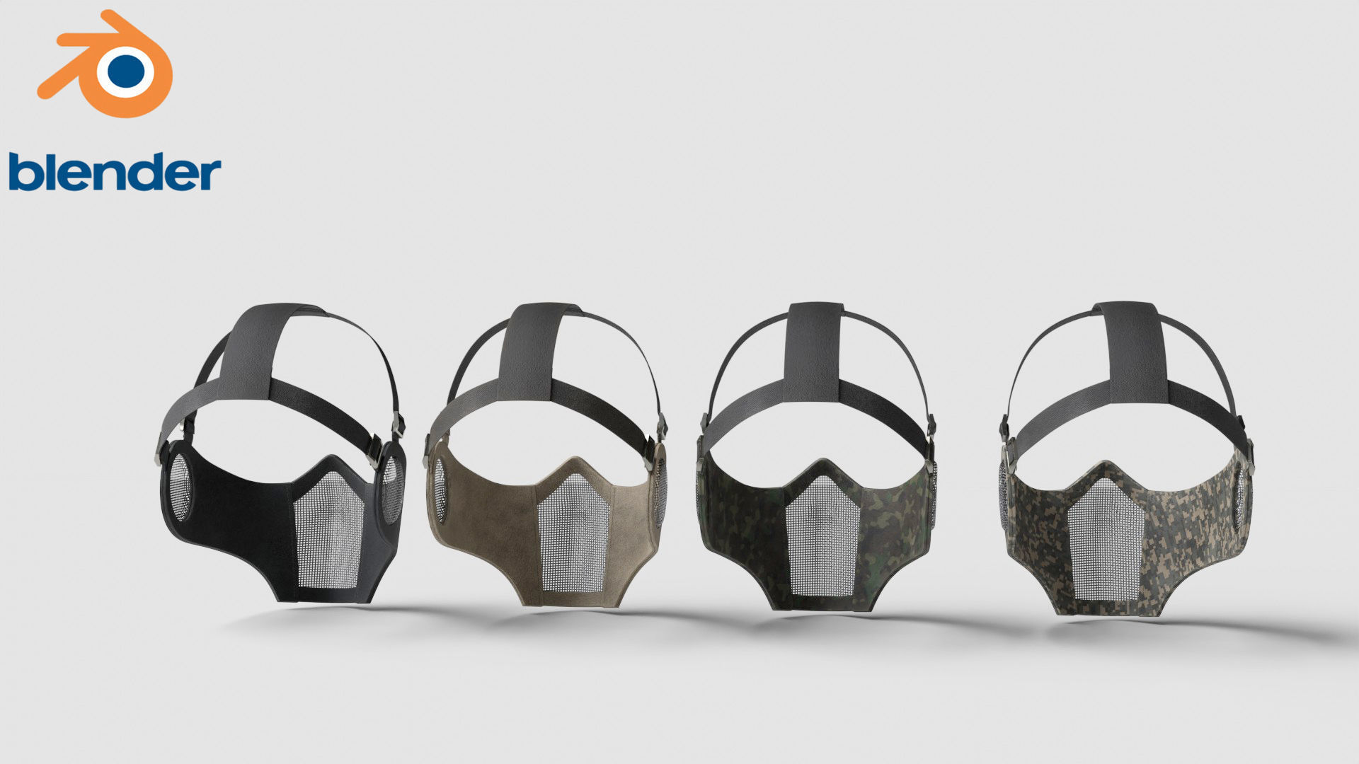 Tactical Mask Face And Ear Protection with Baseball Cap 3D Model Collection_23