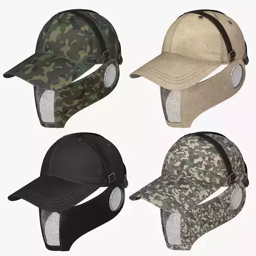 Tactical Mask Face And Ear Protection with Baseball Cap