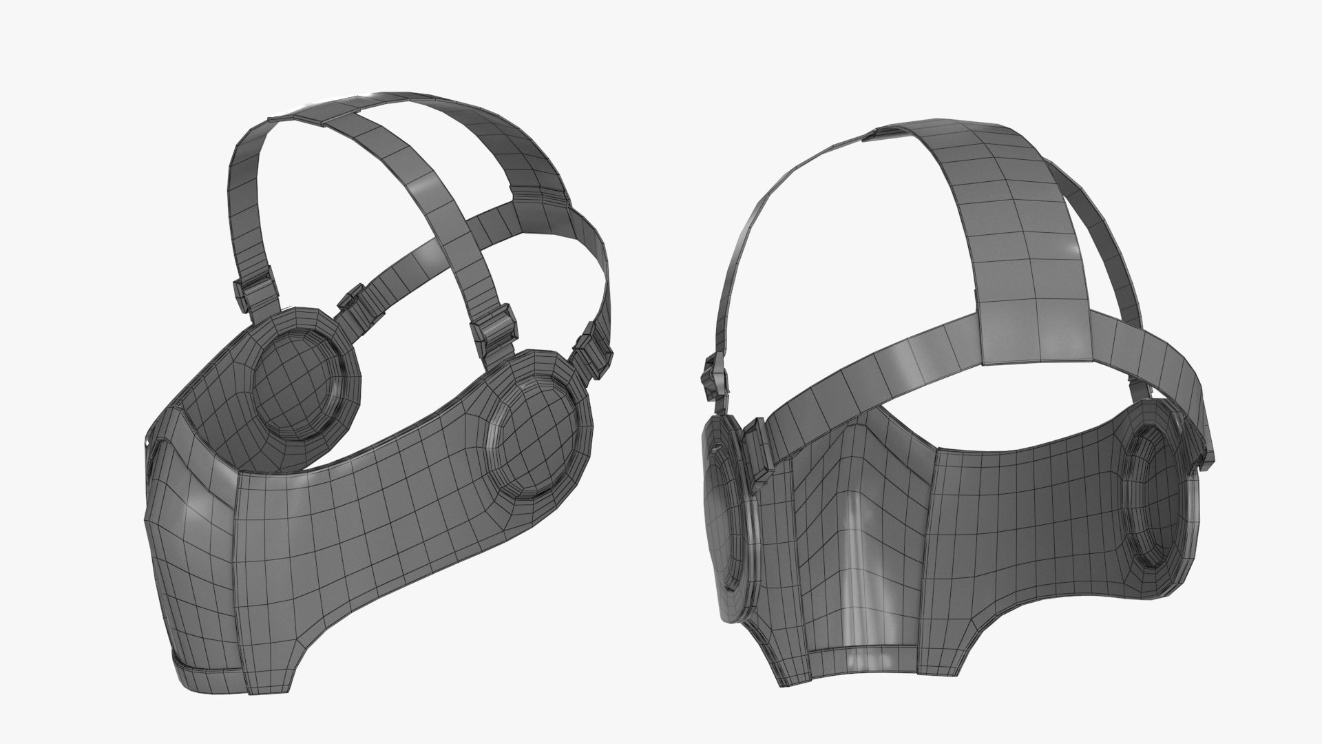 Tactical Mask Face And Ear Protection with Baseball Cap 3D Model Collection_29