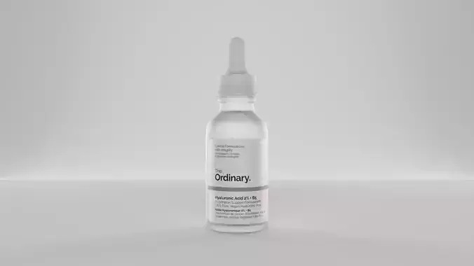 The Ordinary Hyaluronic Acid Bottle - 3D Visualisation