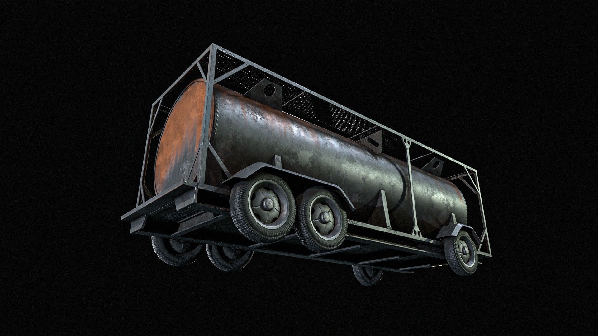 Portable Fuel Tank 3 Pack Low-poly 3D model_5