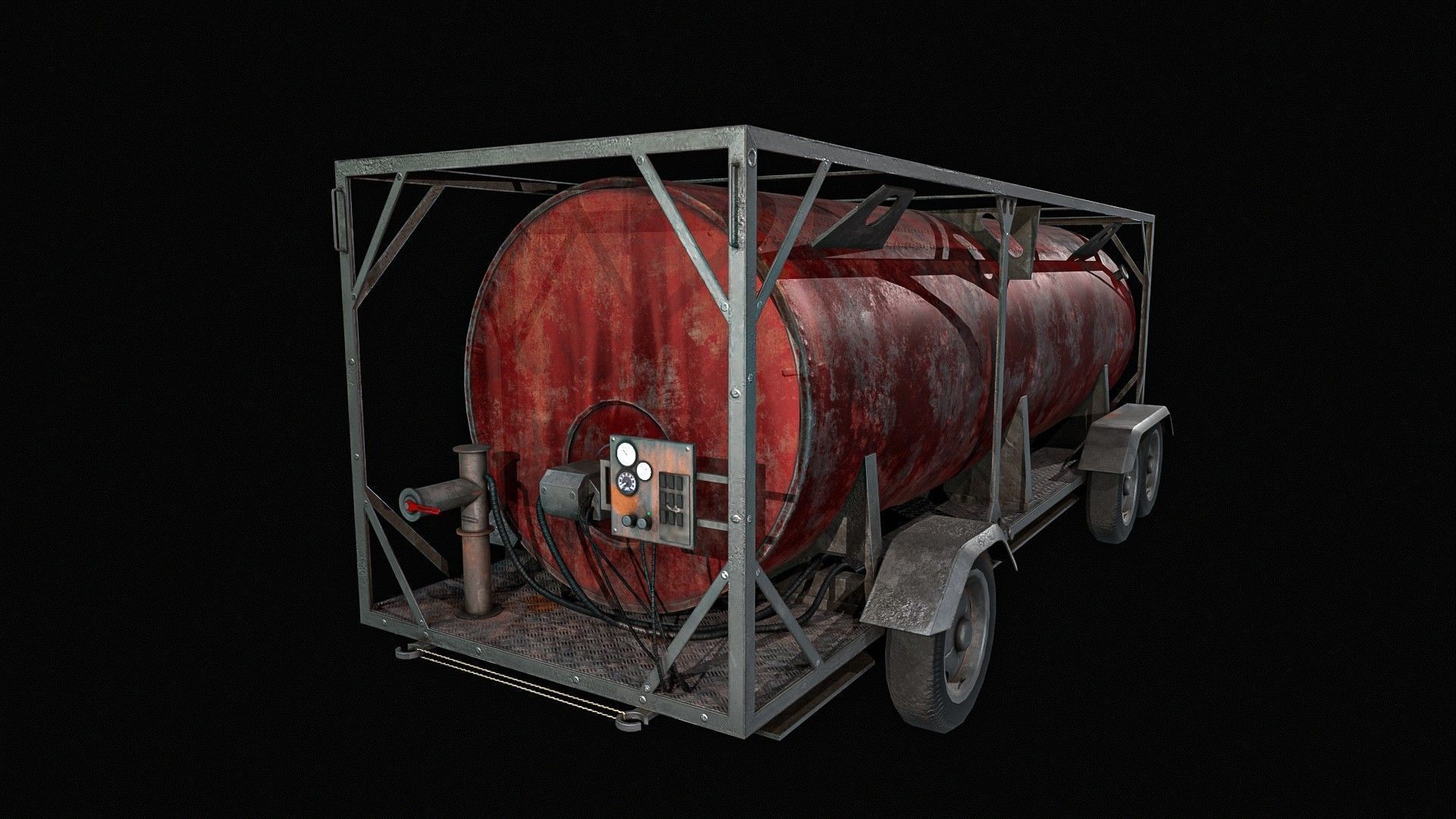 Portable Fuel Tank 3 Pack Low-poly 3D model_11