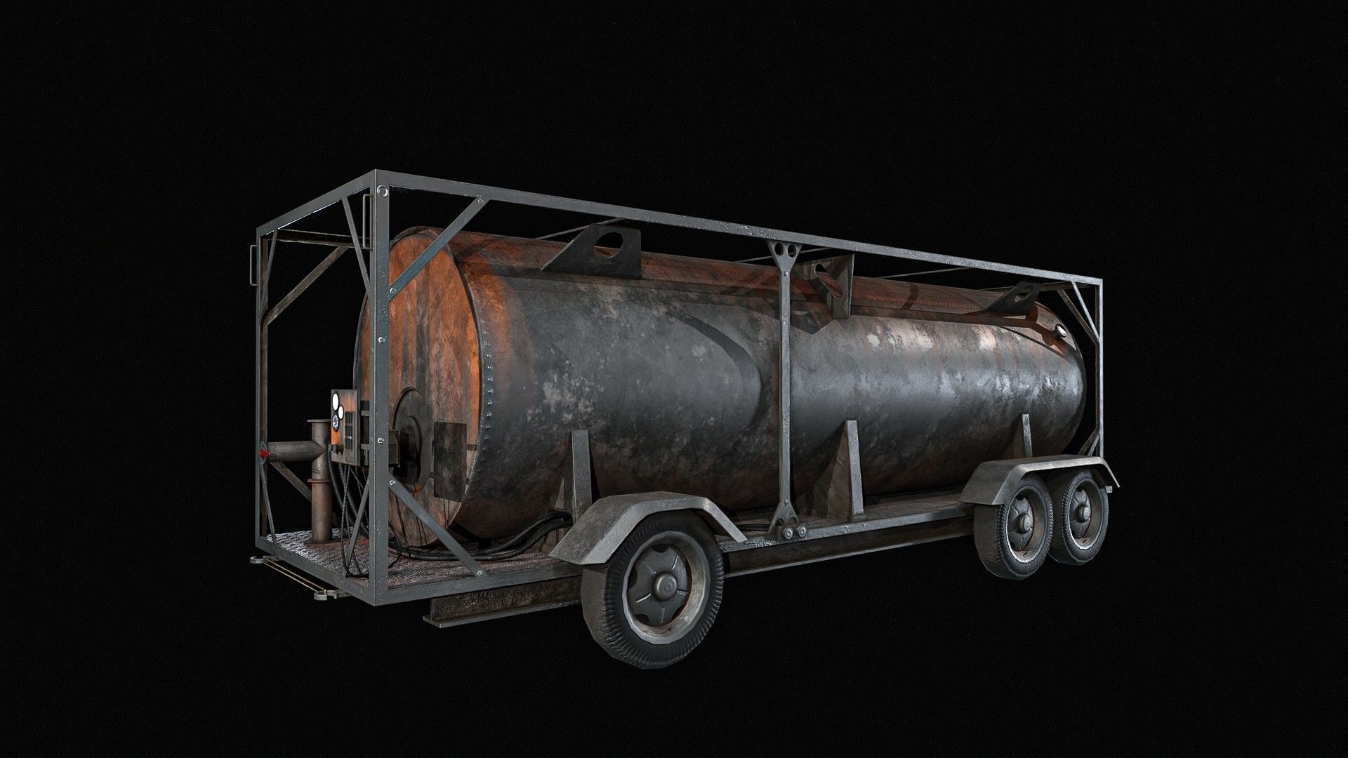 Portable Fuel Tank 3 Pack Low-poly 3D model_9