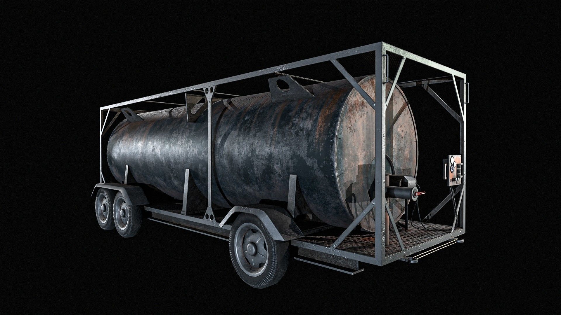 Portable Fuel Tank 3 Pack Low-poly 3D model_7
