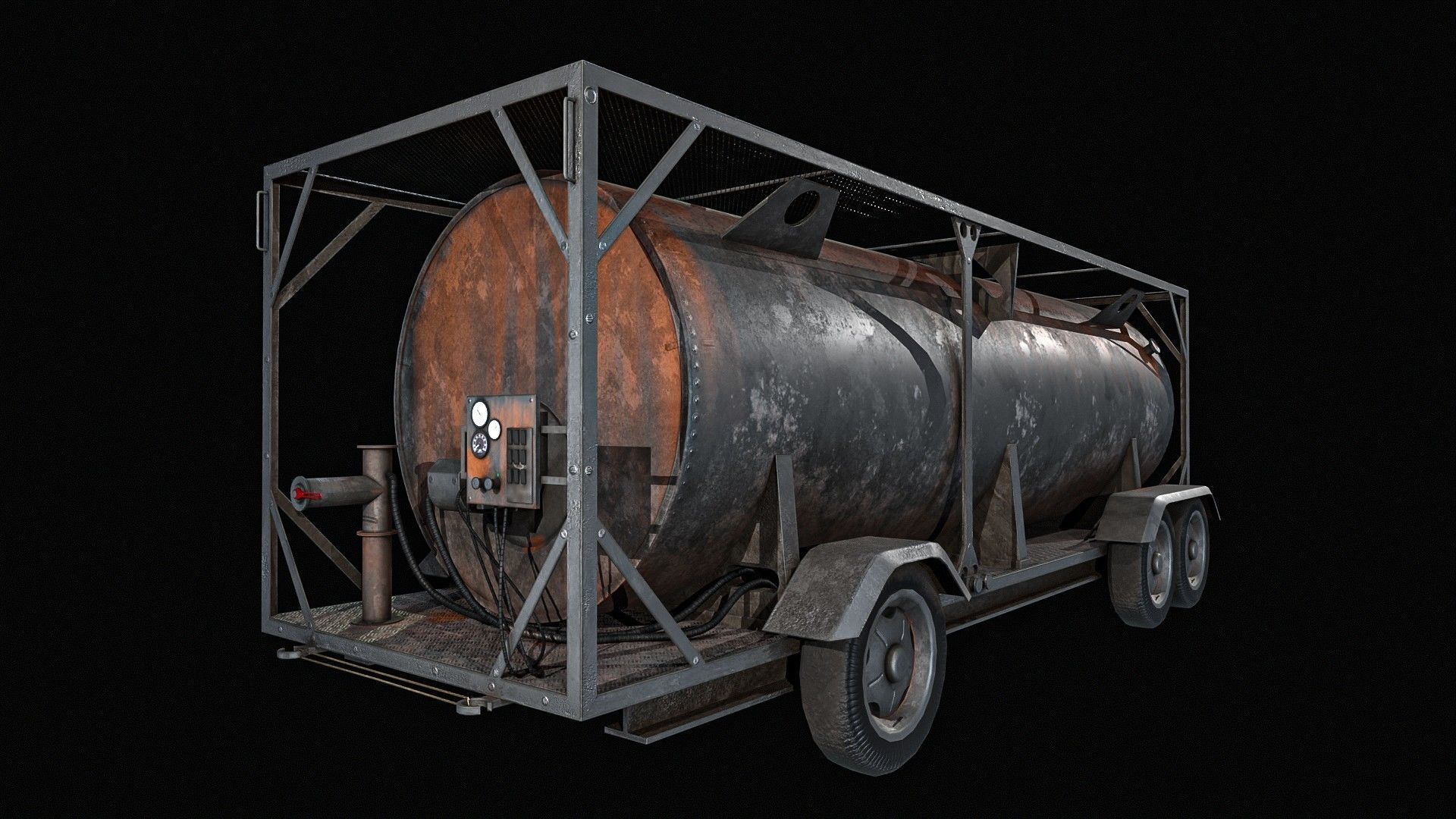 Portable Fuel Tank 3 Pack Low-poly 3D model_1
