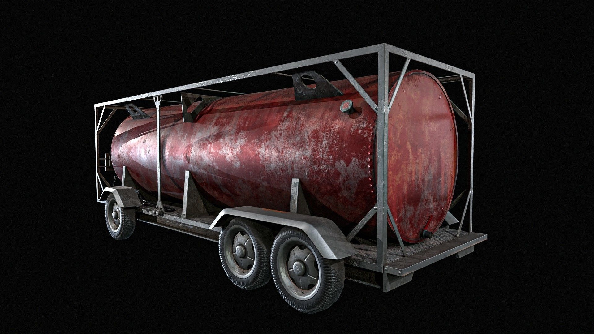 Portable Fuel Tank 3 Pack Low-poly 3D model_21