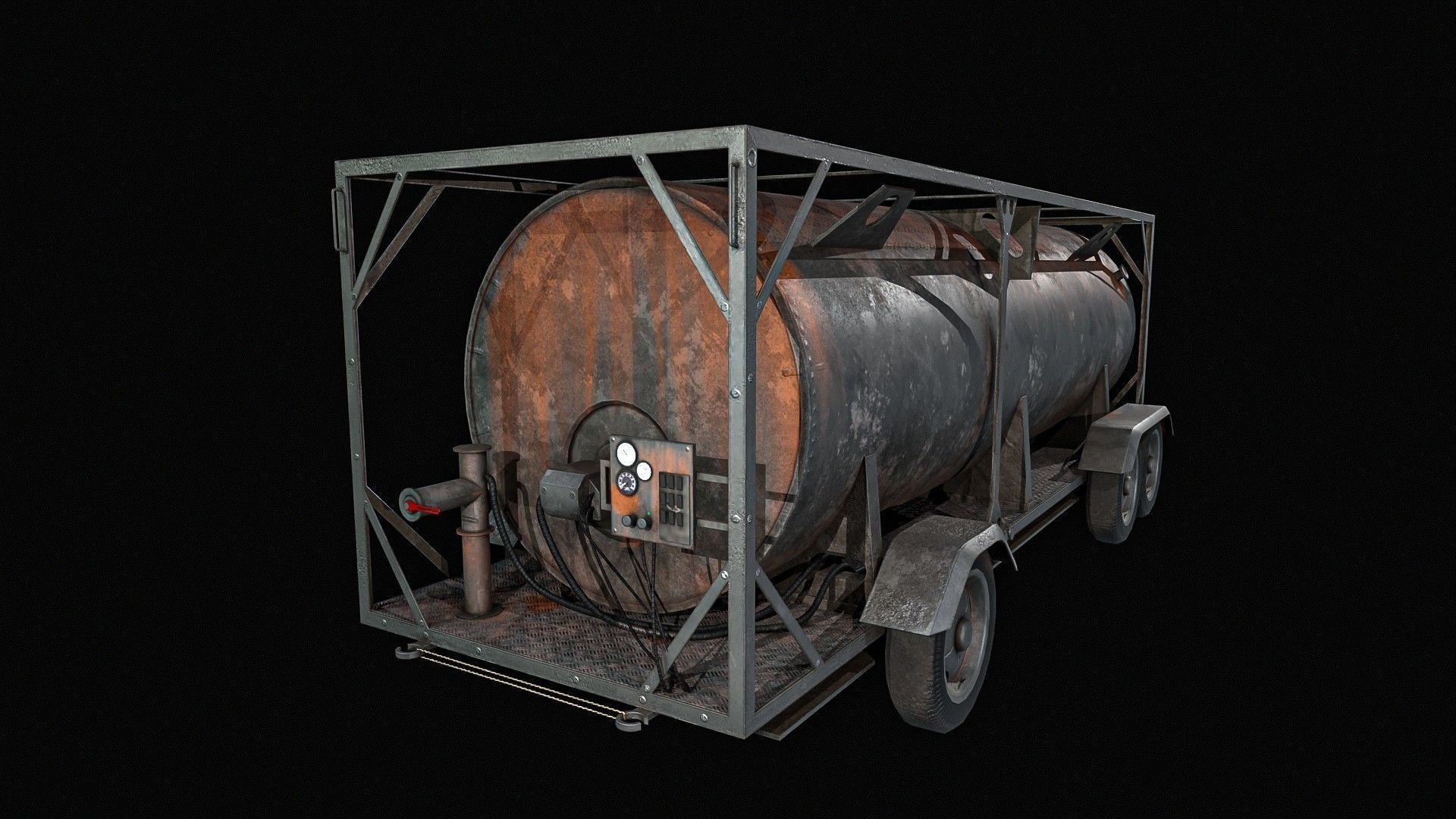 Portable Fuel Tank 3 Pack Low-poly 3D model_10