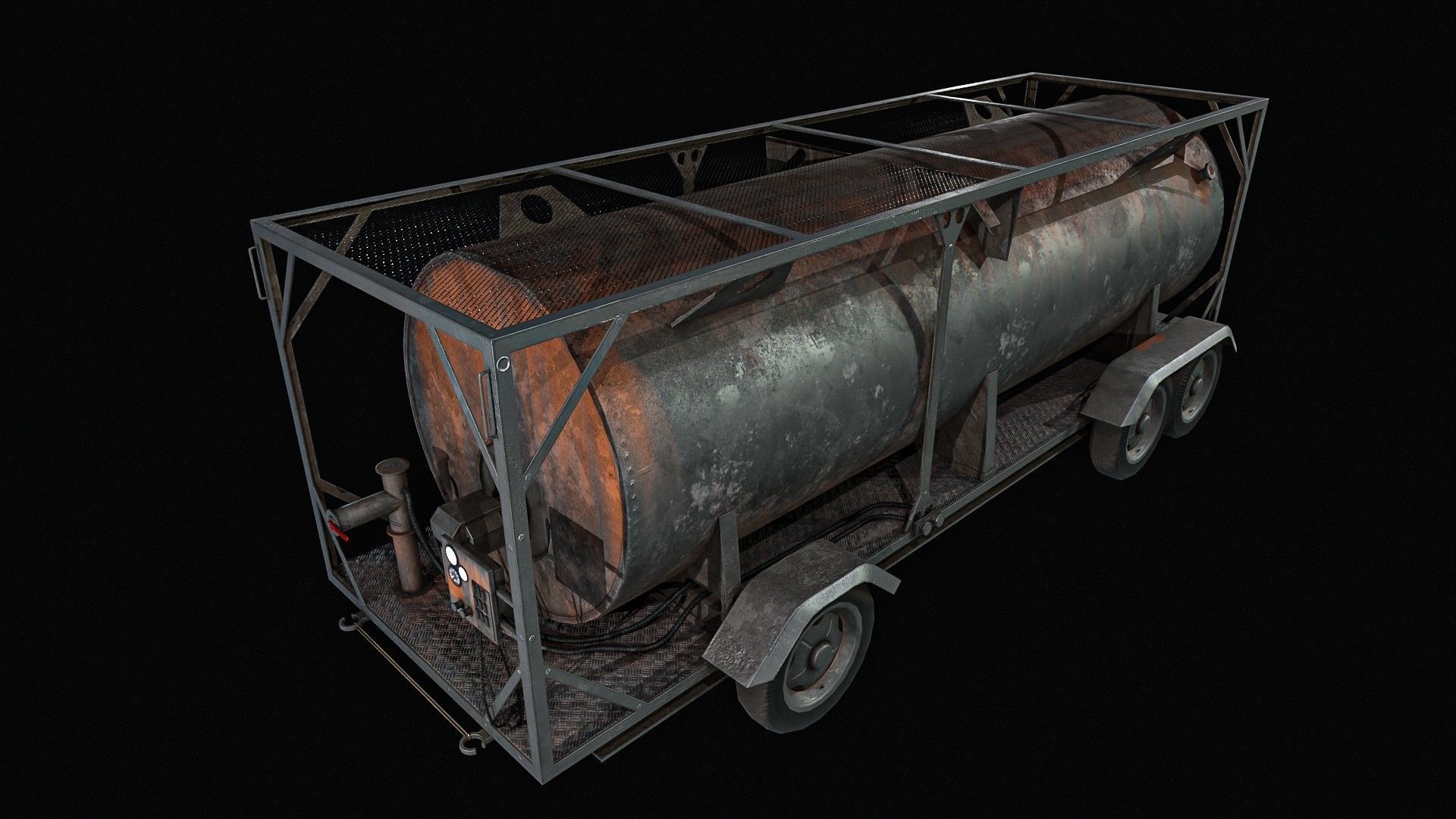 Portable Fuel Tank 3 Pack Low-poly 3D model_15