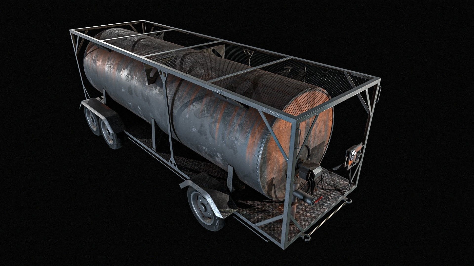 Portable Fuel Tank 3 Pack Low-poly 3D model_20