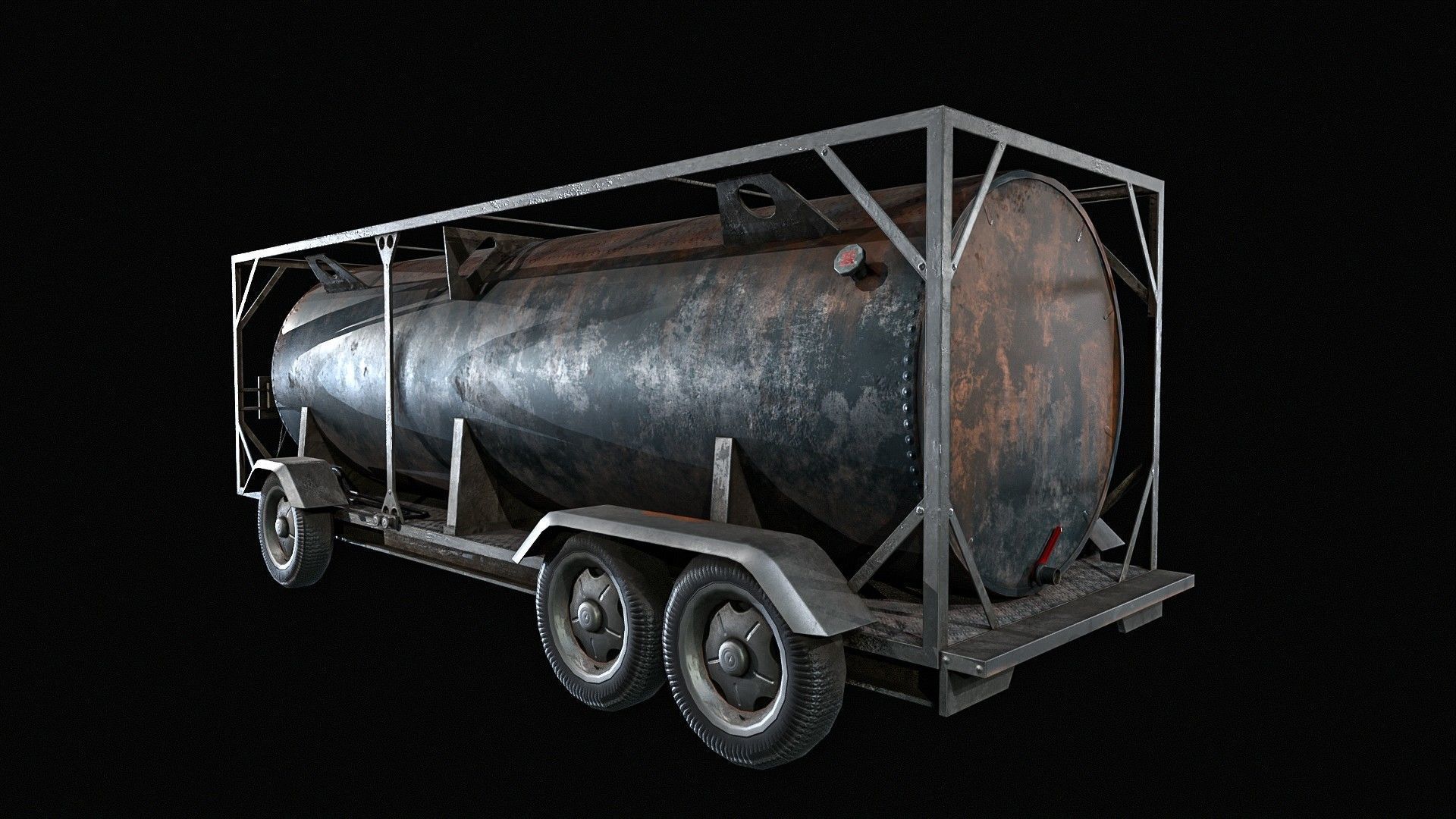 Portable Fuel Tank 3 Pack Low-poly 3D model_16