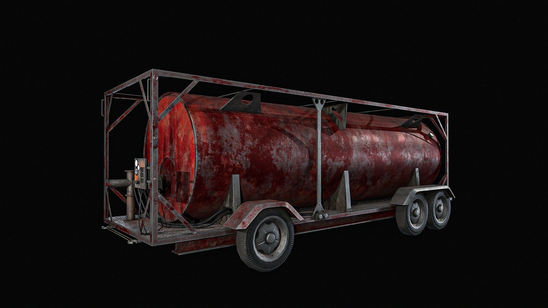 Portable Fuel Tank 3 Pack Low-poly 3D model_14