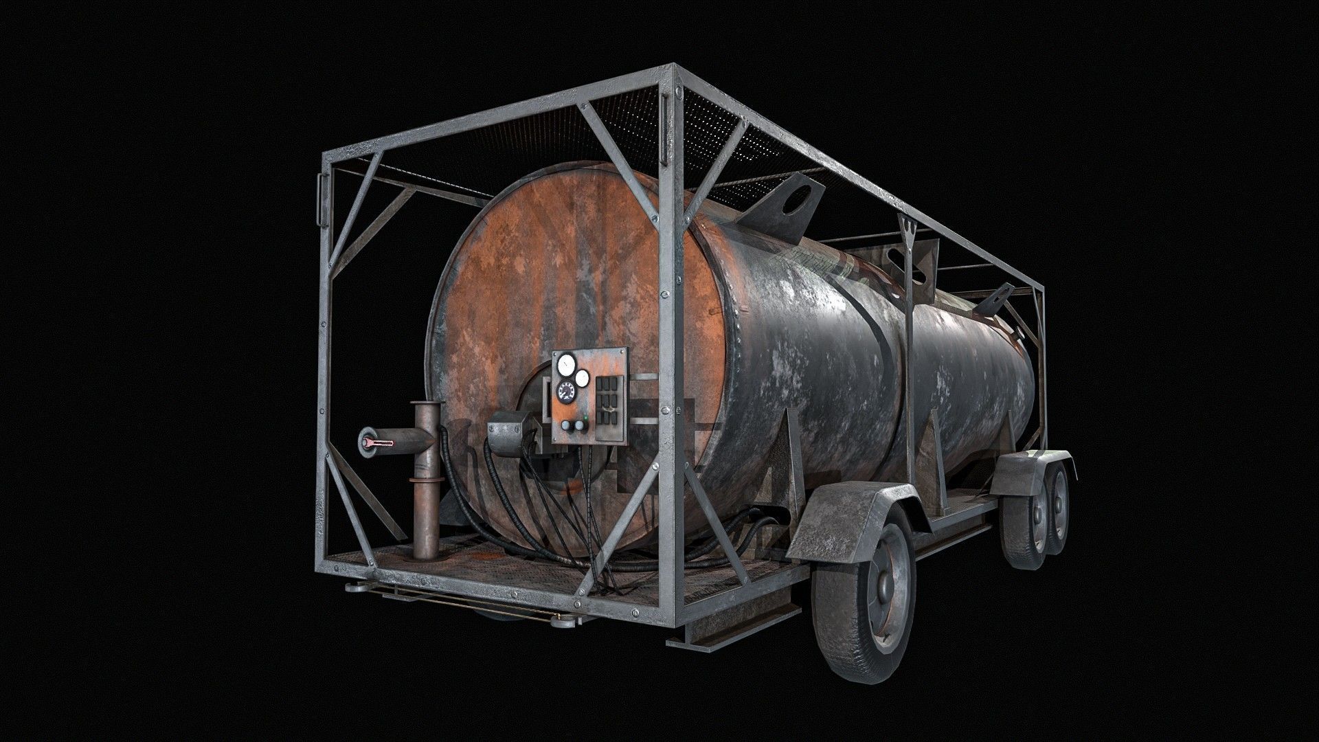 Portable Fuel Tank 3 Pack Low-poly 3D model_23