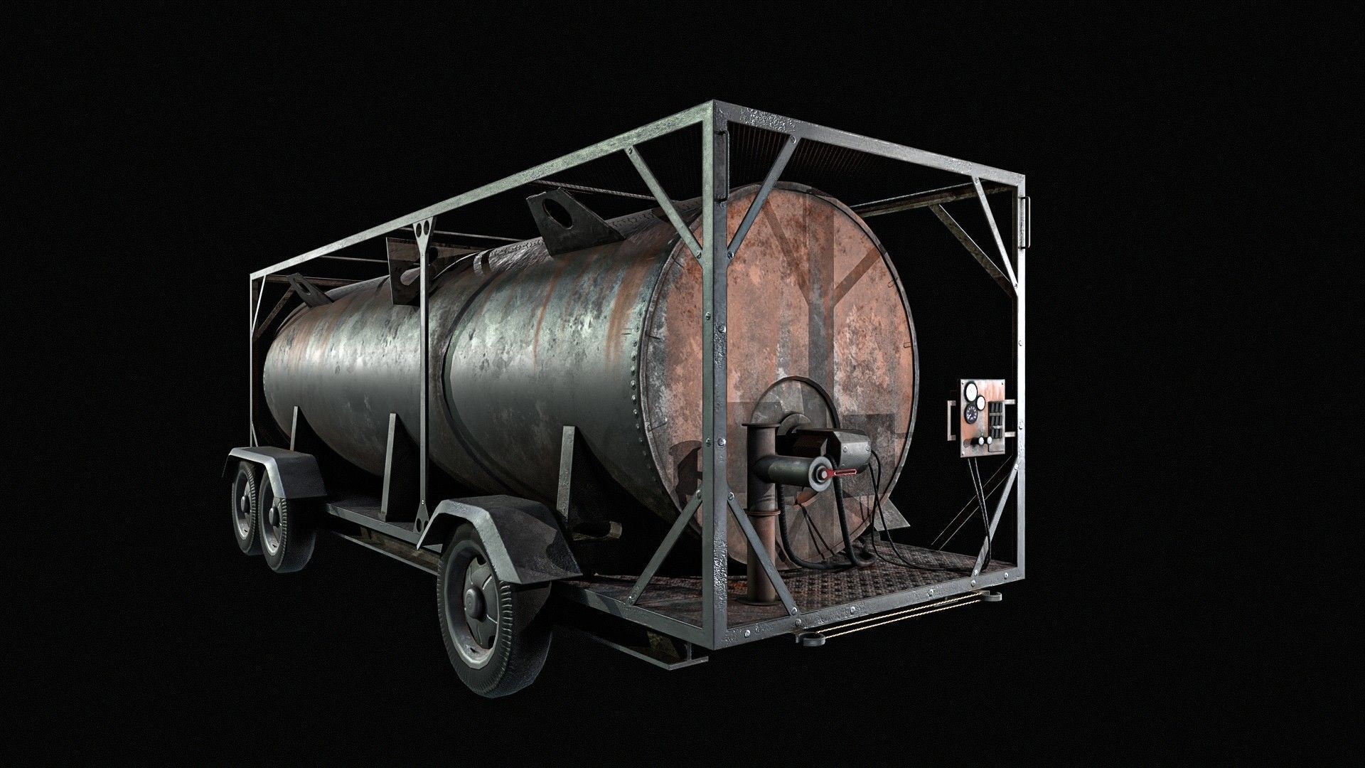 Portable Fuel Tank 3 Pack Low-poly 3D model_13