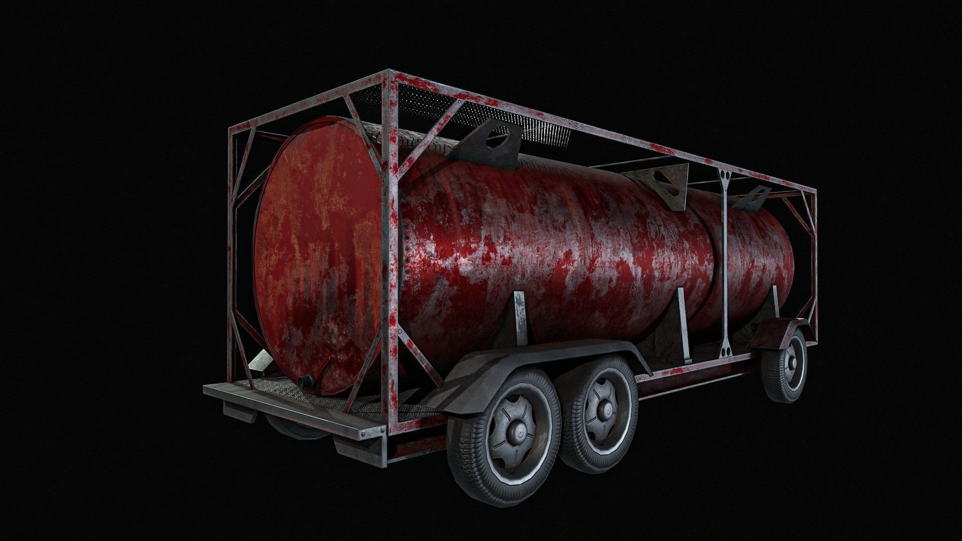 Portable Fuel Tank 3 Pack Low-poly 3D model_19