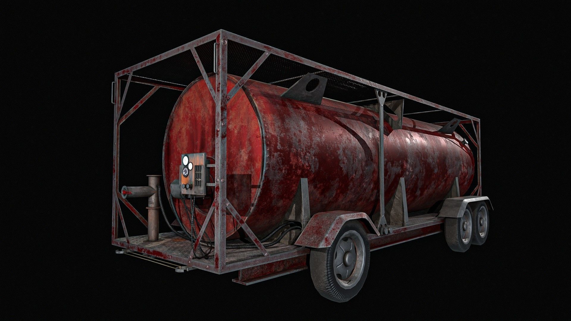 Portable Fuel Tank 3 Pack Low-poly 3D model_2
