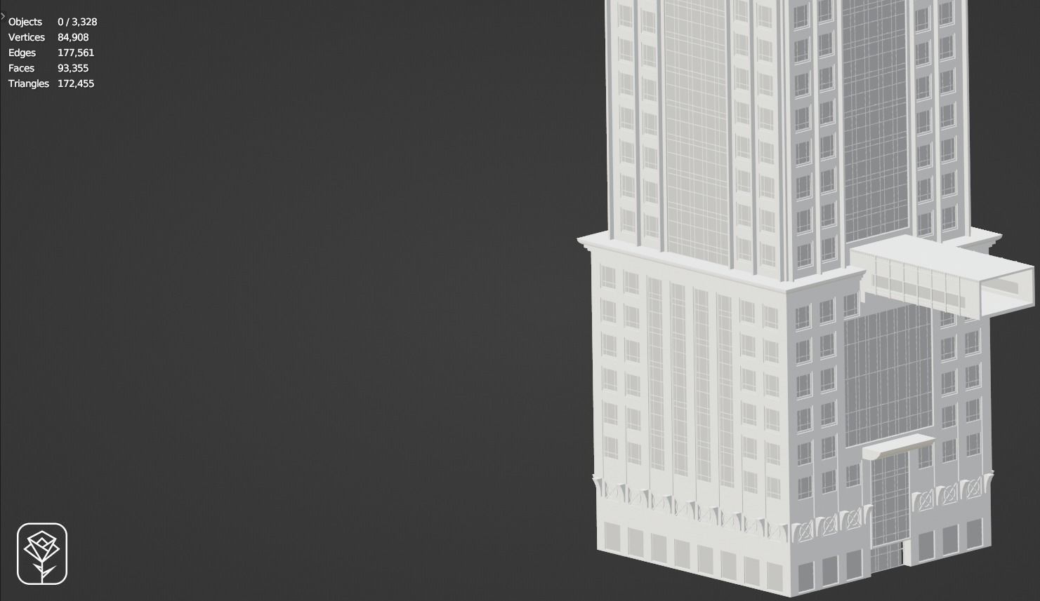 Al Yaqoub Tower Low-poly 3D model_7