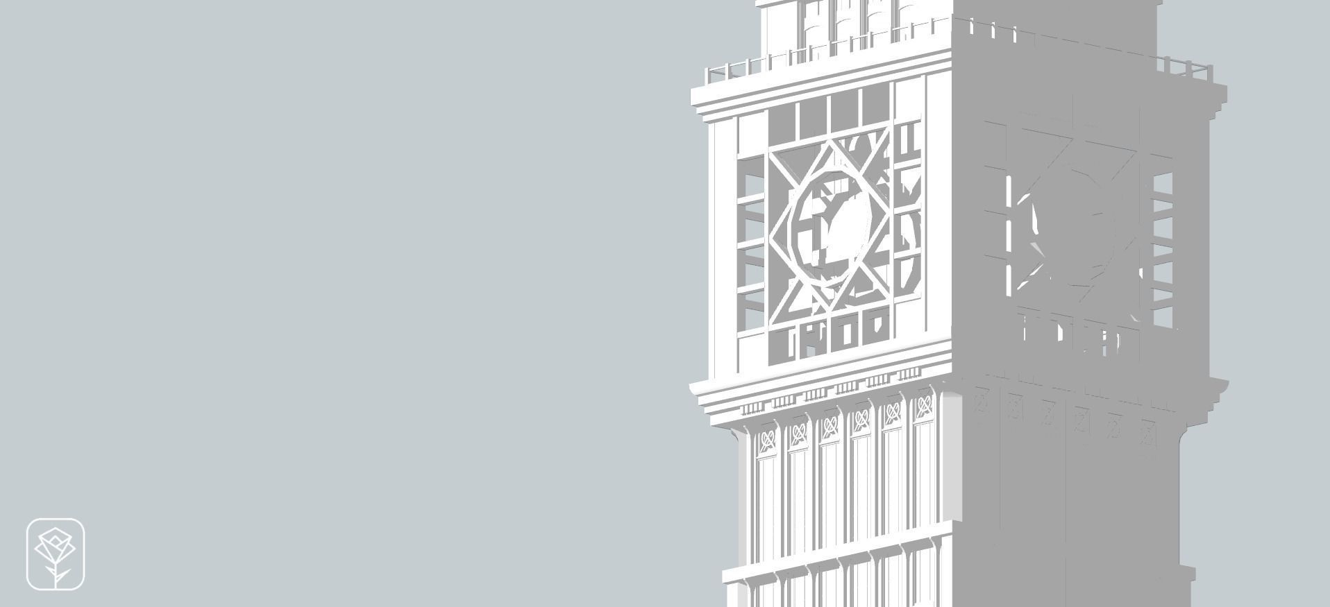 Al Yaqoub Tower Low-poly 3D model_4
