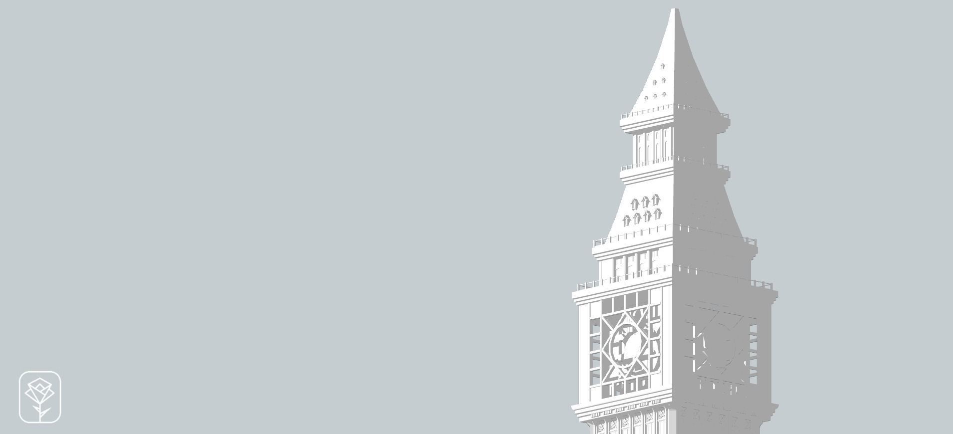 Al Yaqoub Tower Low-poly 3D model_5