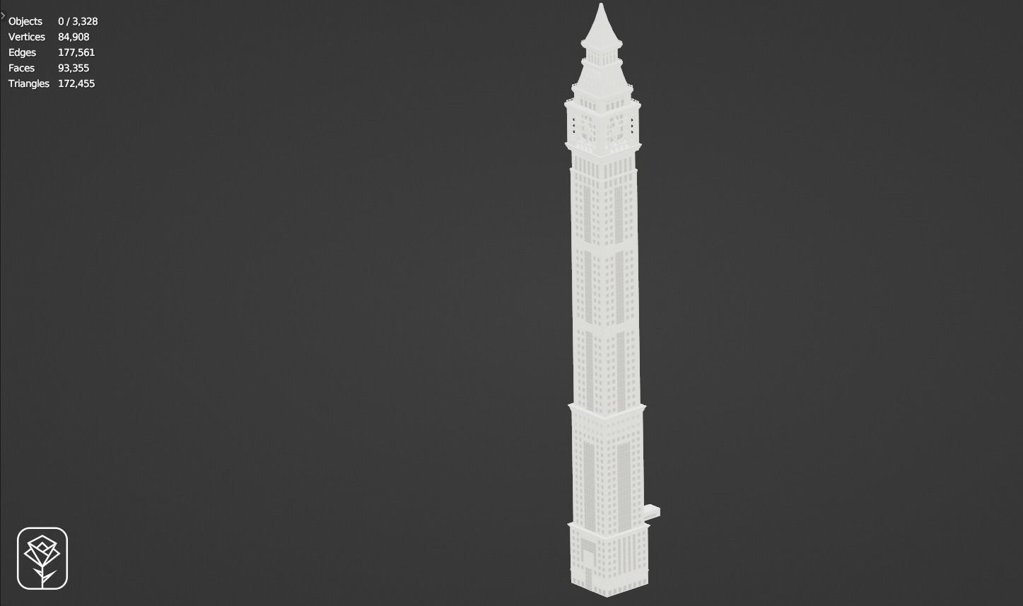 Al Yaqoub Tower Low-poly 3D model_6