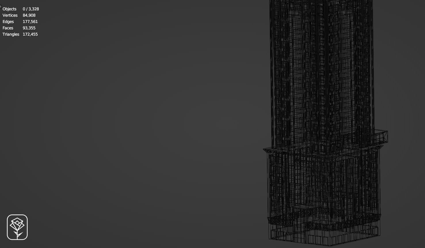 Al Yaqoub Tower Low-poly 3D model_8