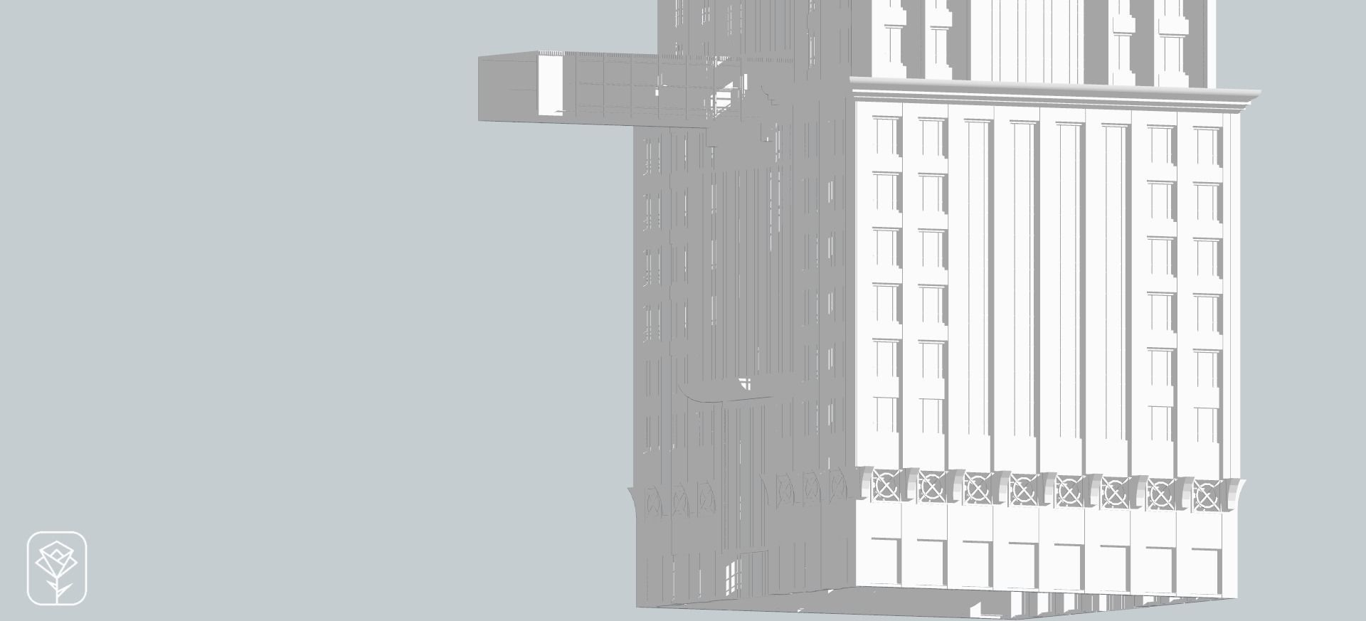 Al Yaqoub Tower Low-poly 3D model_3