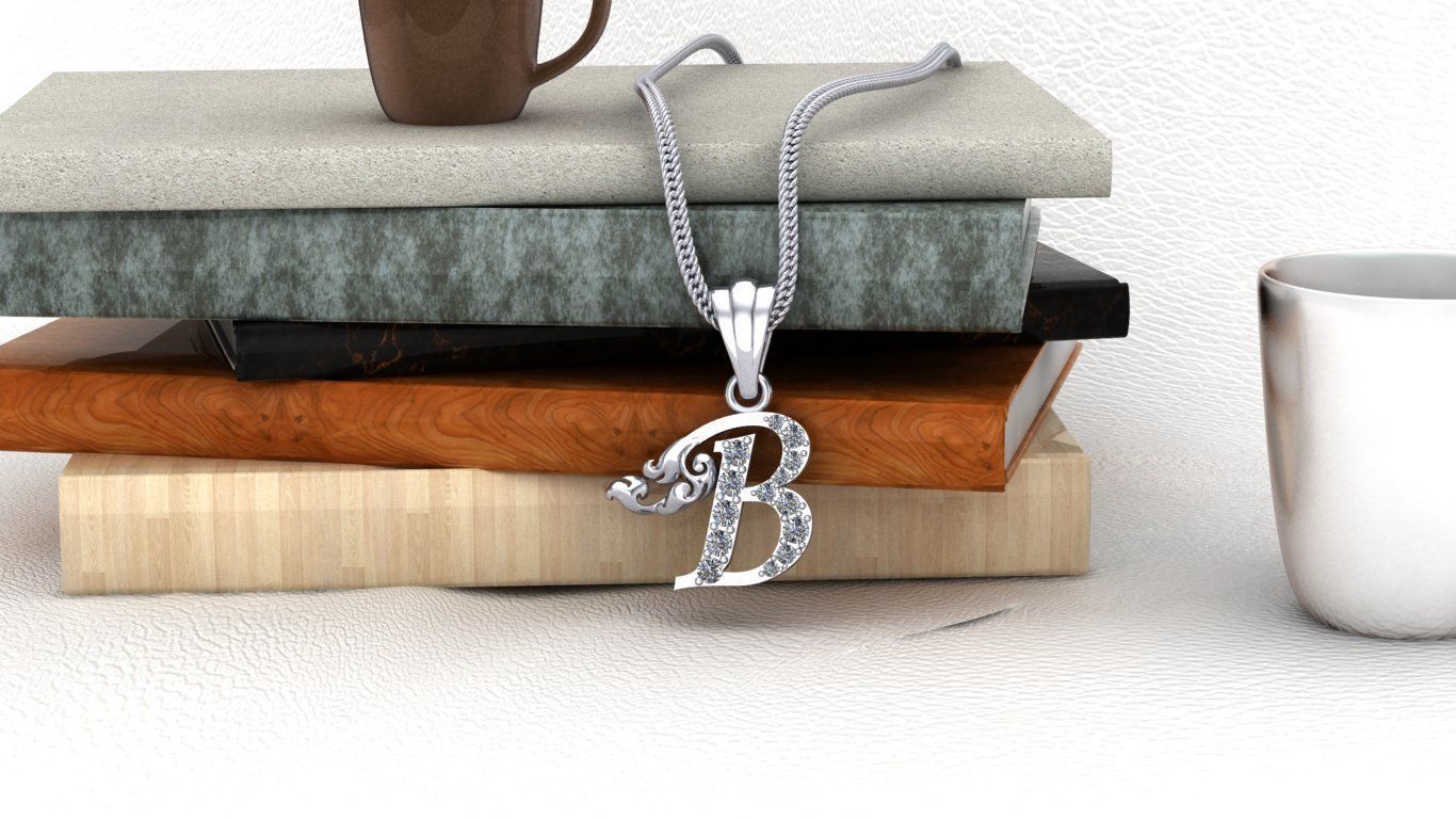 Initial Letters Pendant B 3D print model 3D print 3D print model 3D print model_5