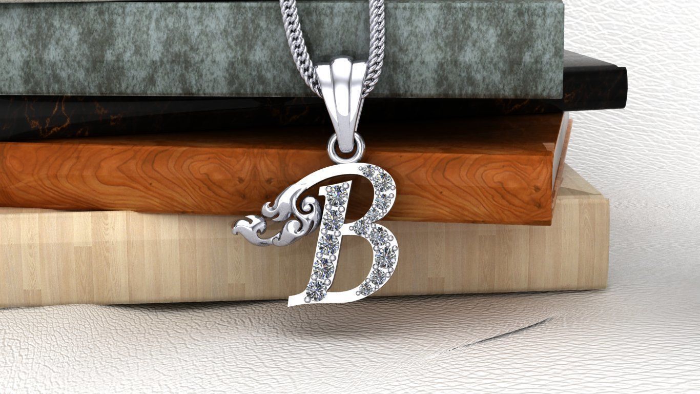 Initial Letters Pendant B 3D print model 3D print 3D print model 3D print model_6