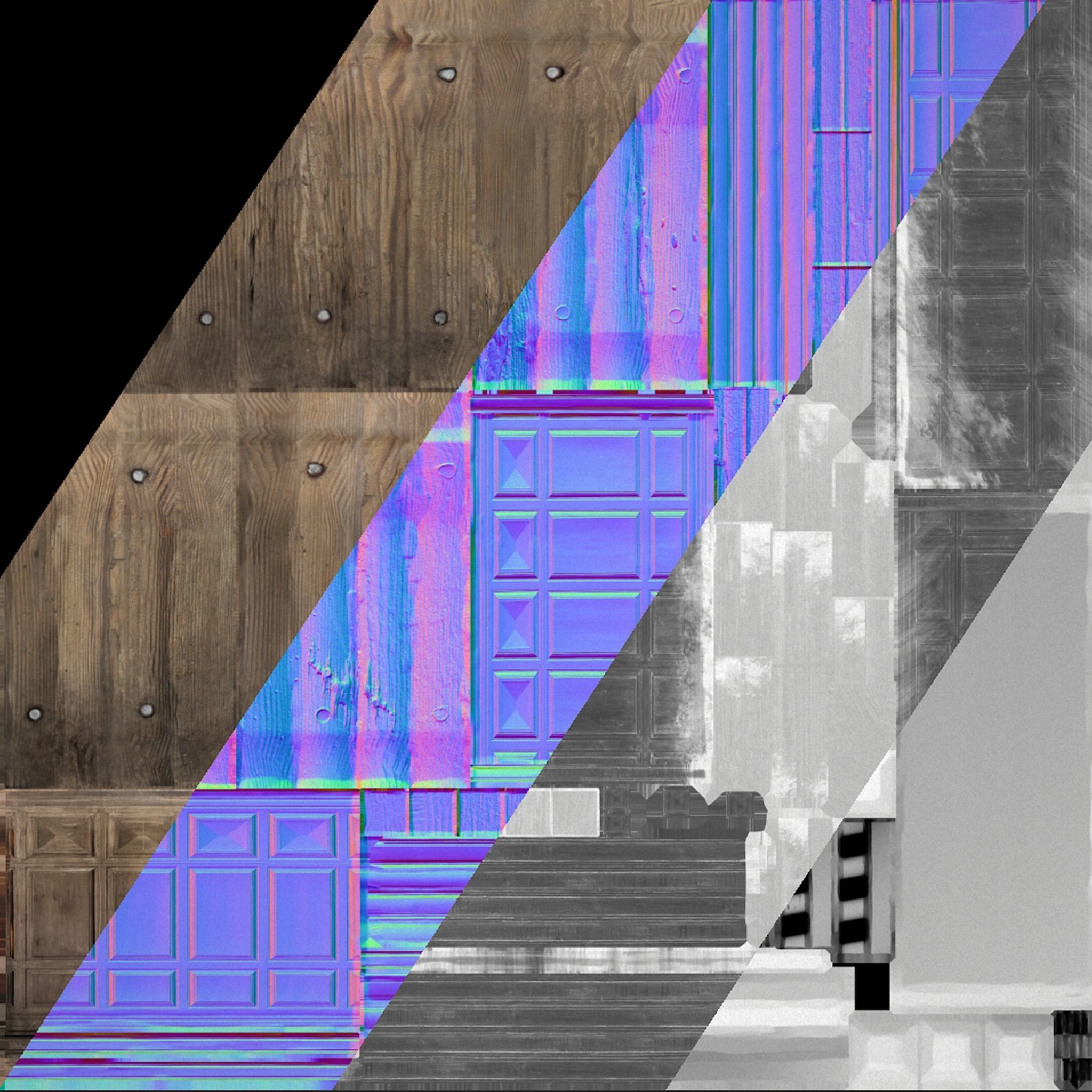 Large Medieval Wooden Staircase Low-poly 3D model_24