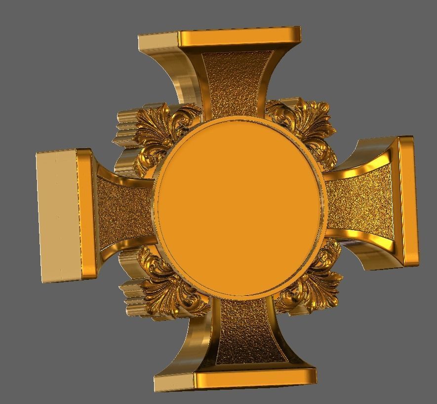 cross decor frame 3D print model_12