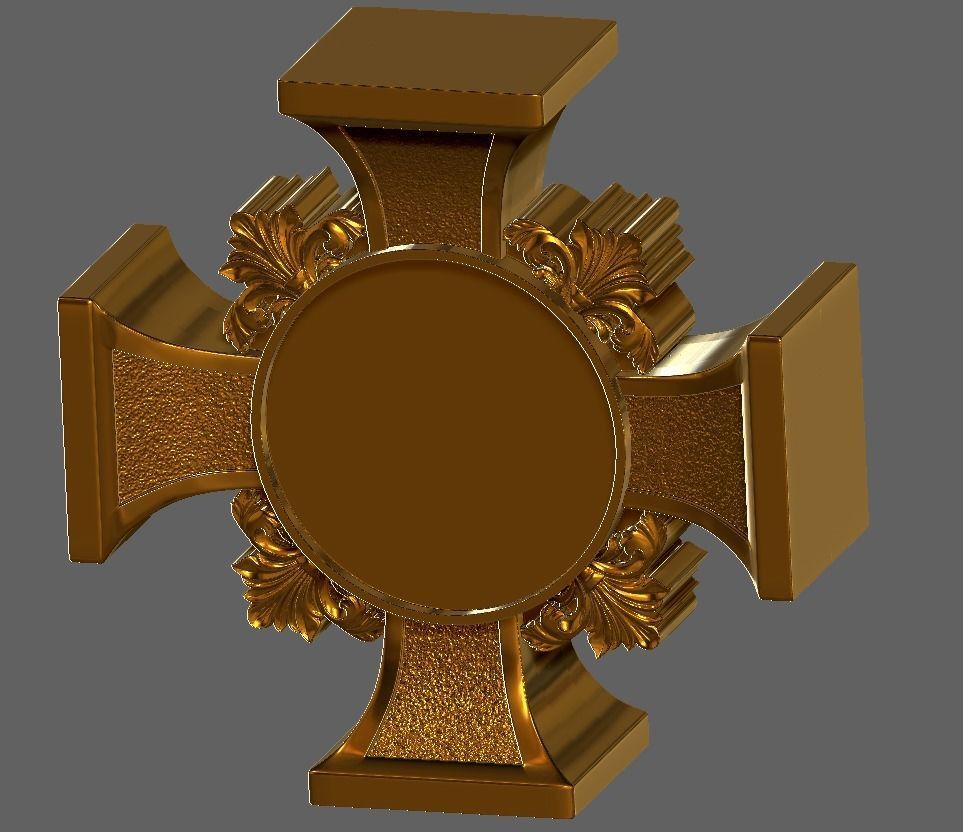 cross decor frame 3D print model_23