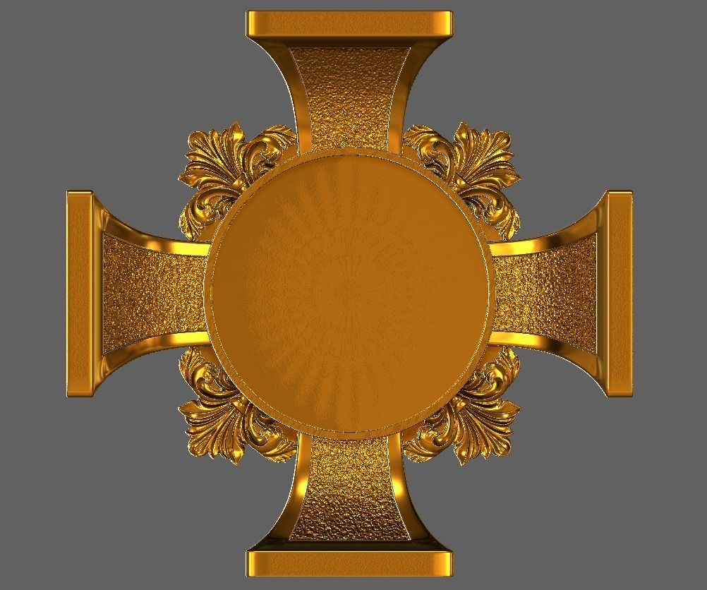 cross decor frame 3D print model_55