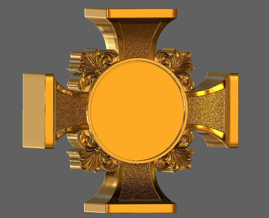 cross decor frame 3D print model_15