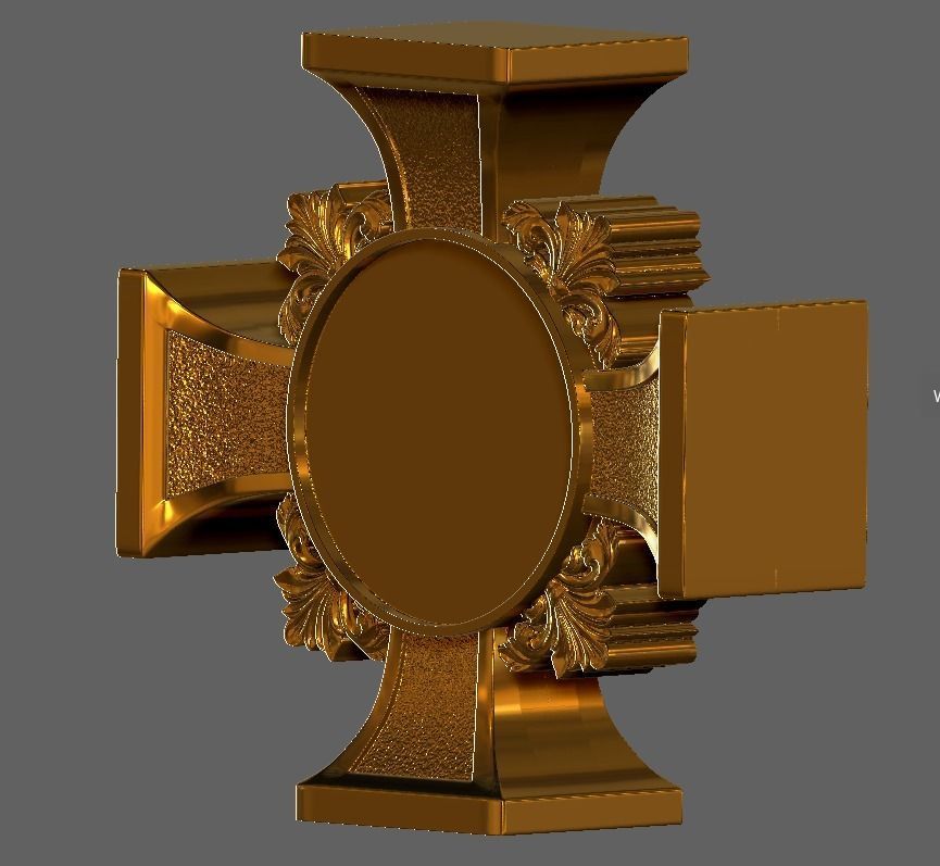 cross decor frame 3D print model_52