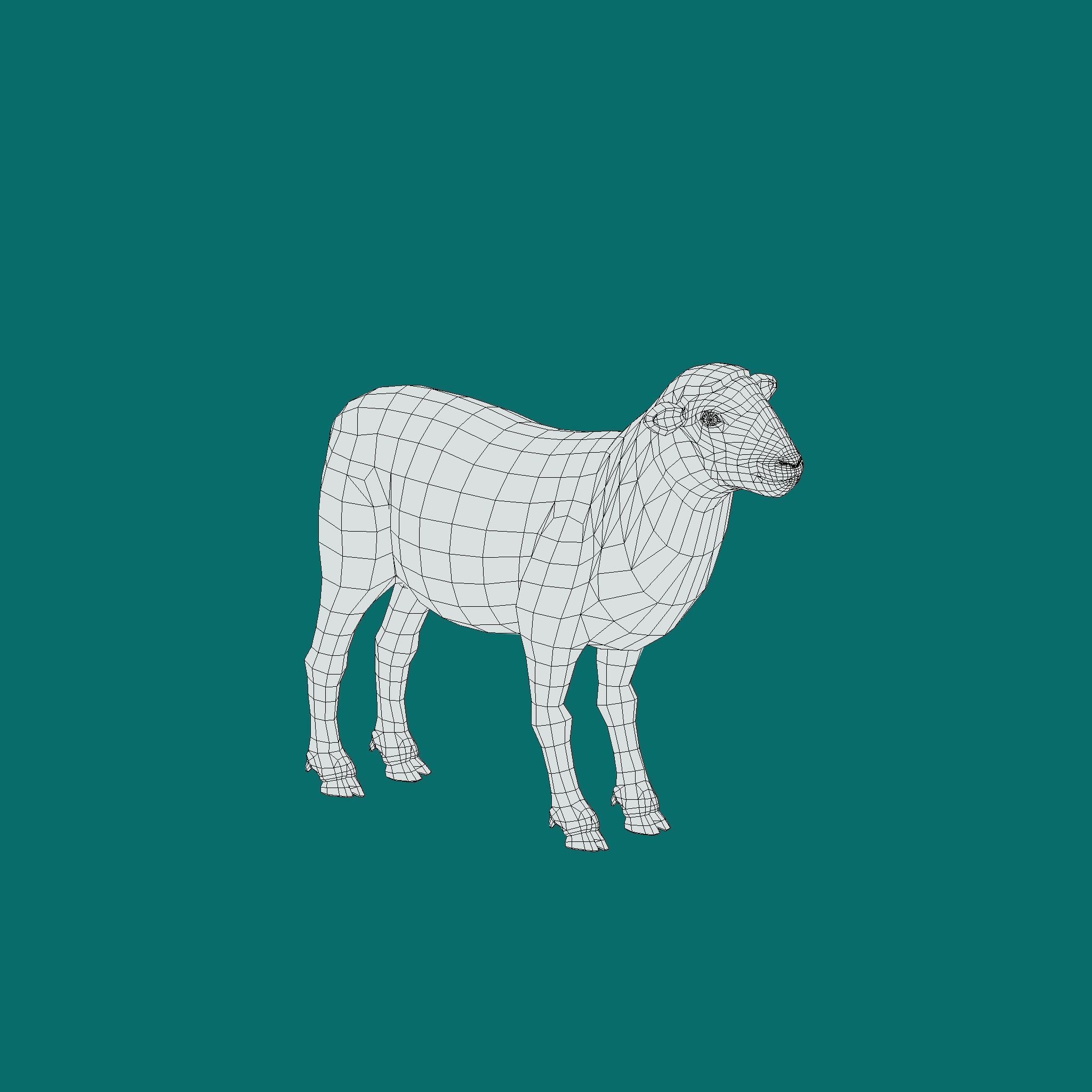 Suffolk Sheep Animal Low-poly 3D model_27