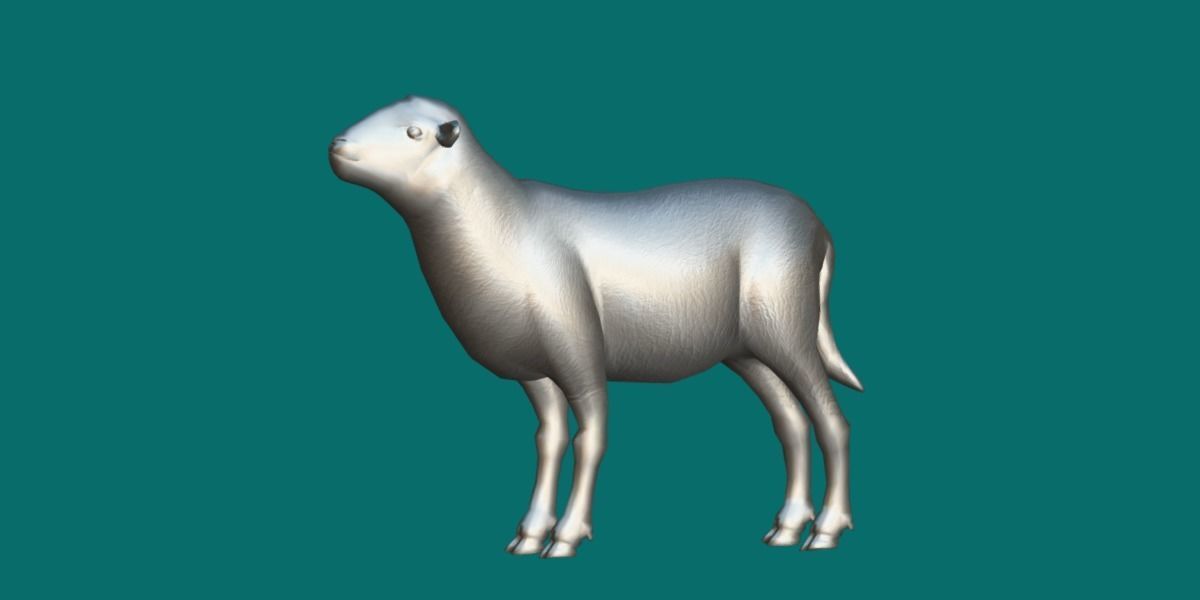 Suffolk Sheep Animal Low-poly 3D model_16
