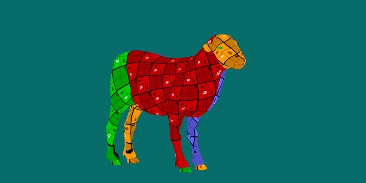 Suffolk Sheep Animal Low-poly 3D model_26