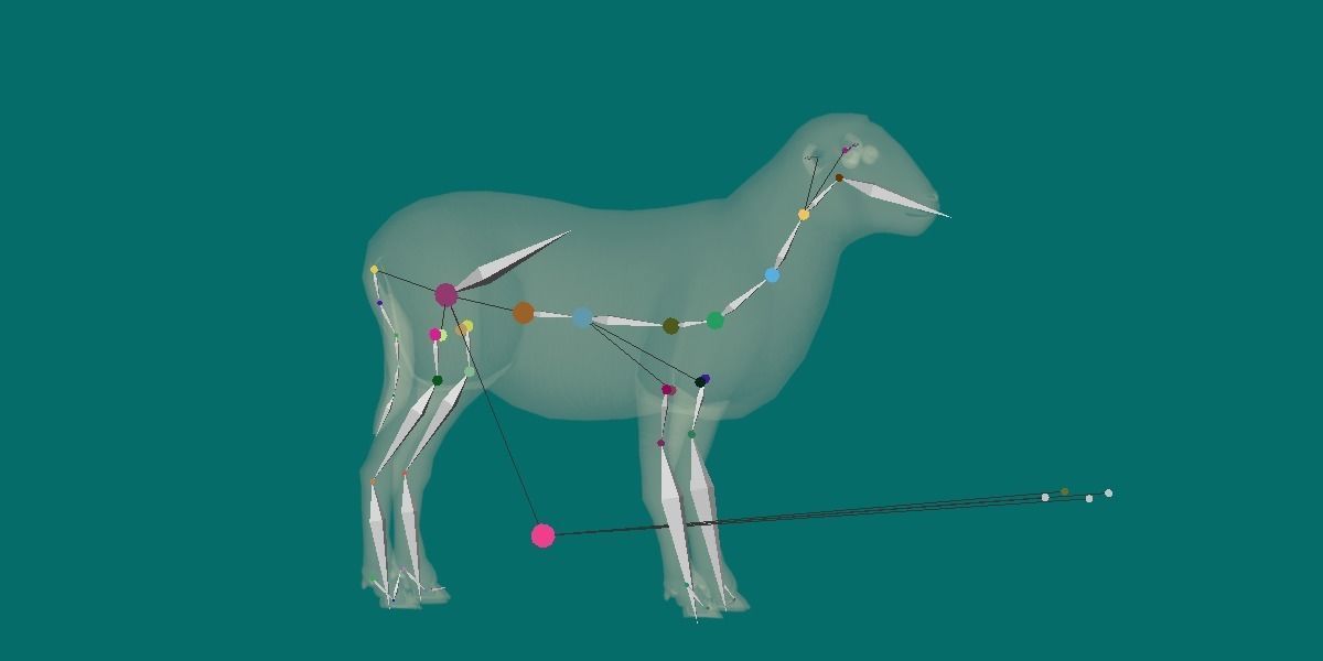 Suffolk Sheep Animal Low-poly 3D model_11