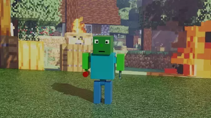 Low Poly MInecraft Character rigged game ready