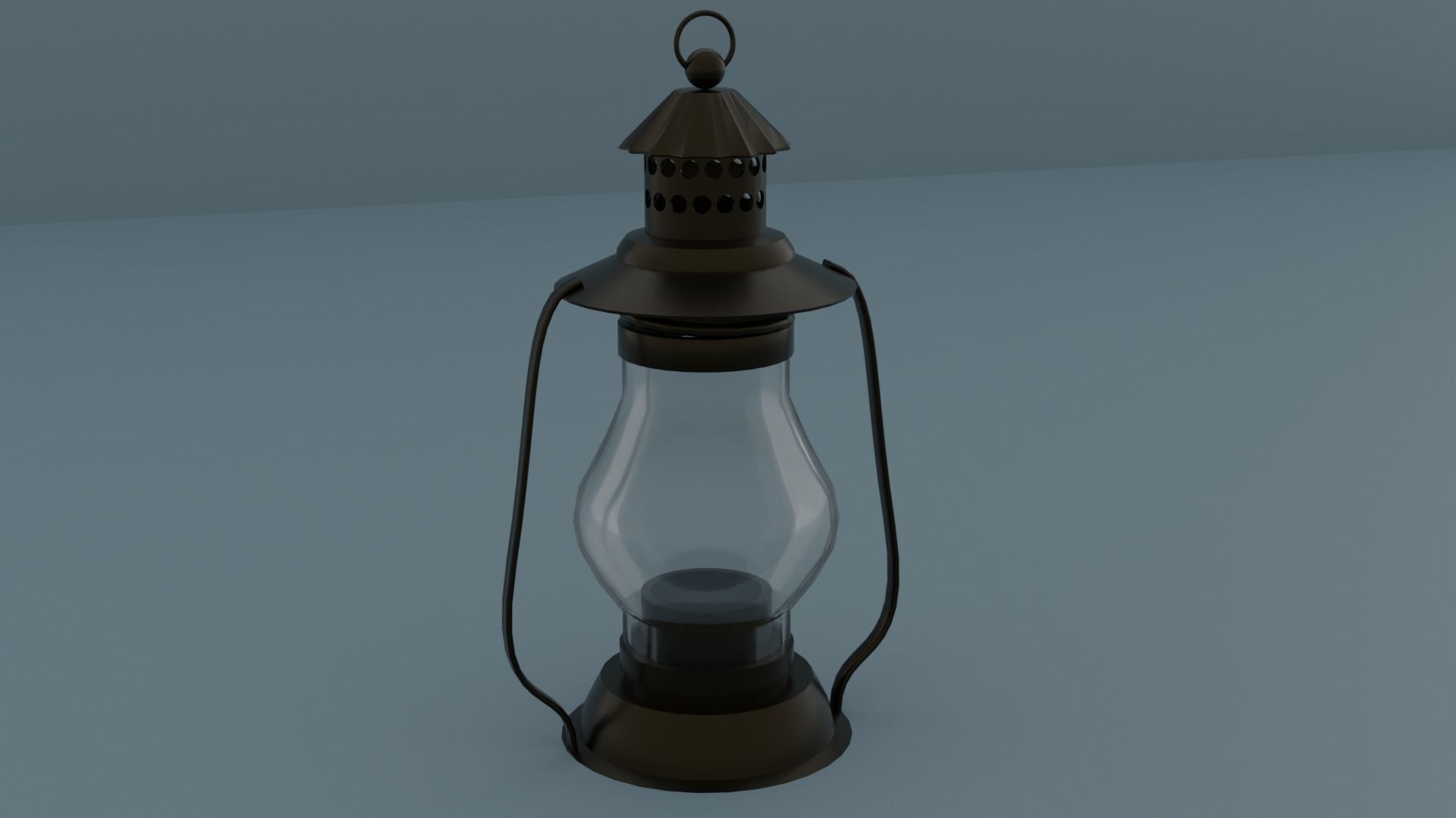 Set of candlestick lantern and kerosene lamp 3D model_4