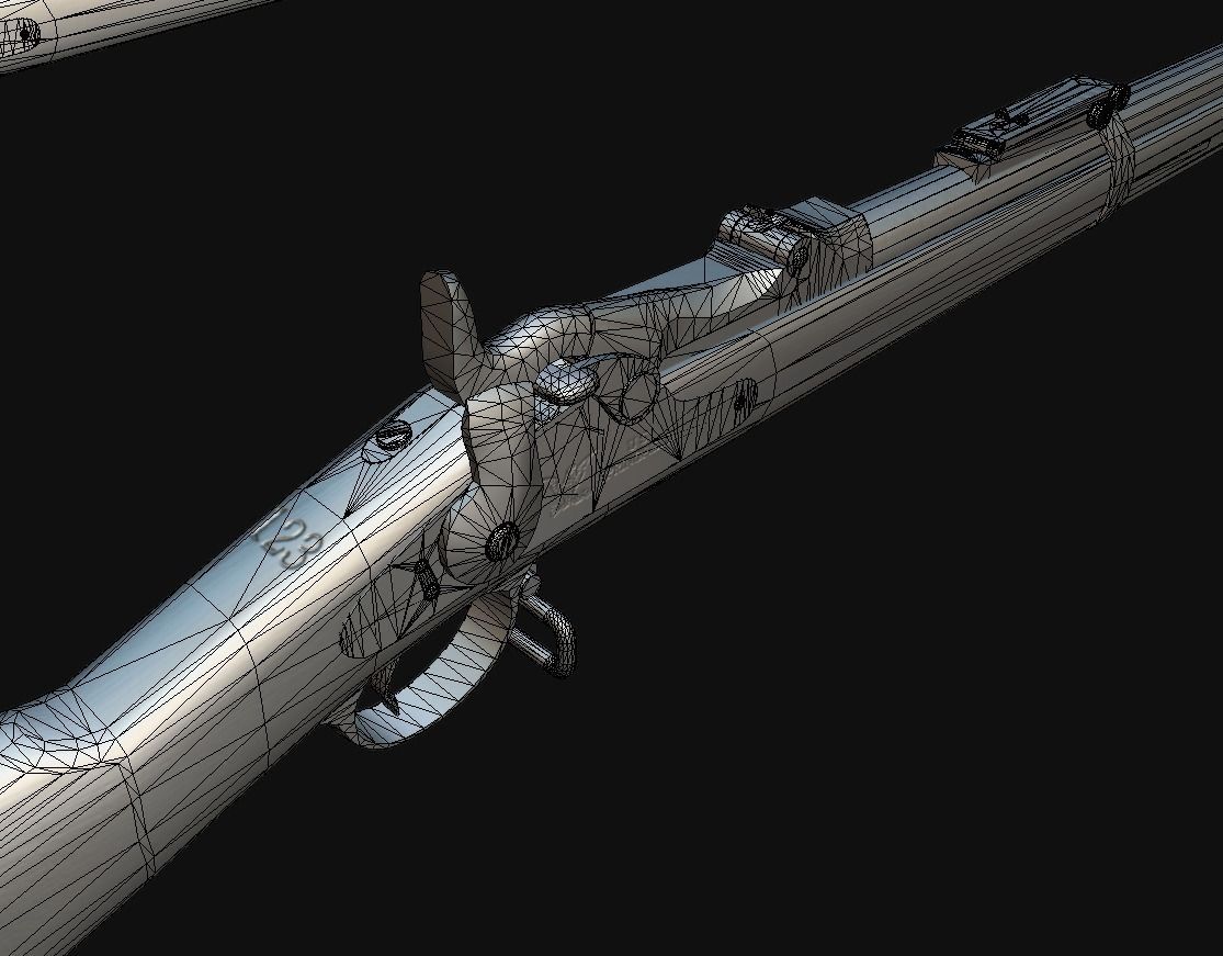 Springfield Trapdoor 1884 Low-poly 3D model_23