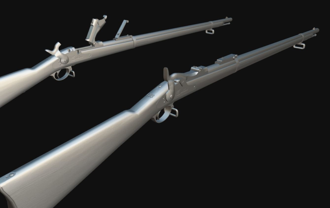 Springfield Trapdoor 1884 Low-poly 3D model_15