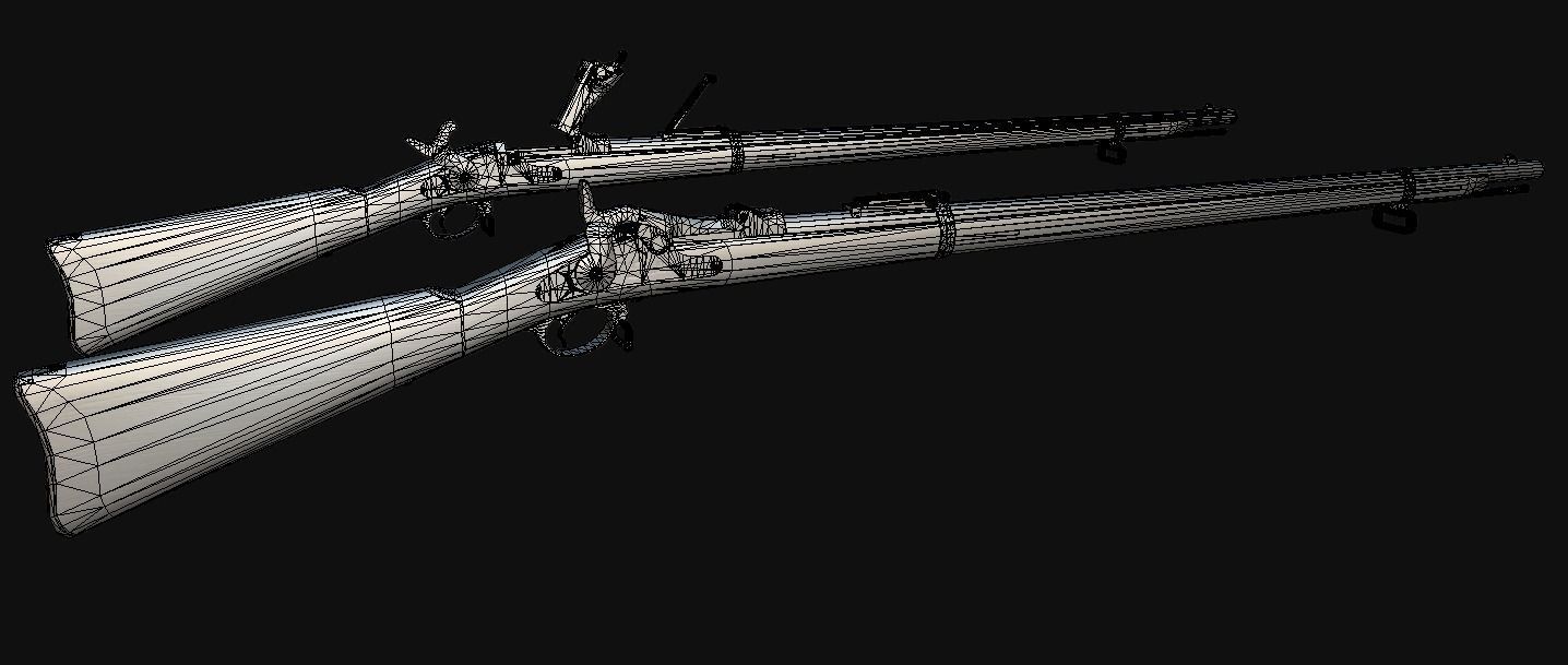 Springfield Trapdoor 1884 Low-poly 3D model_22